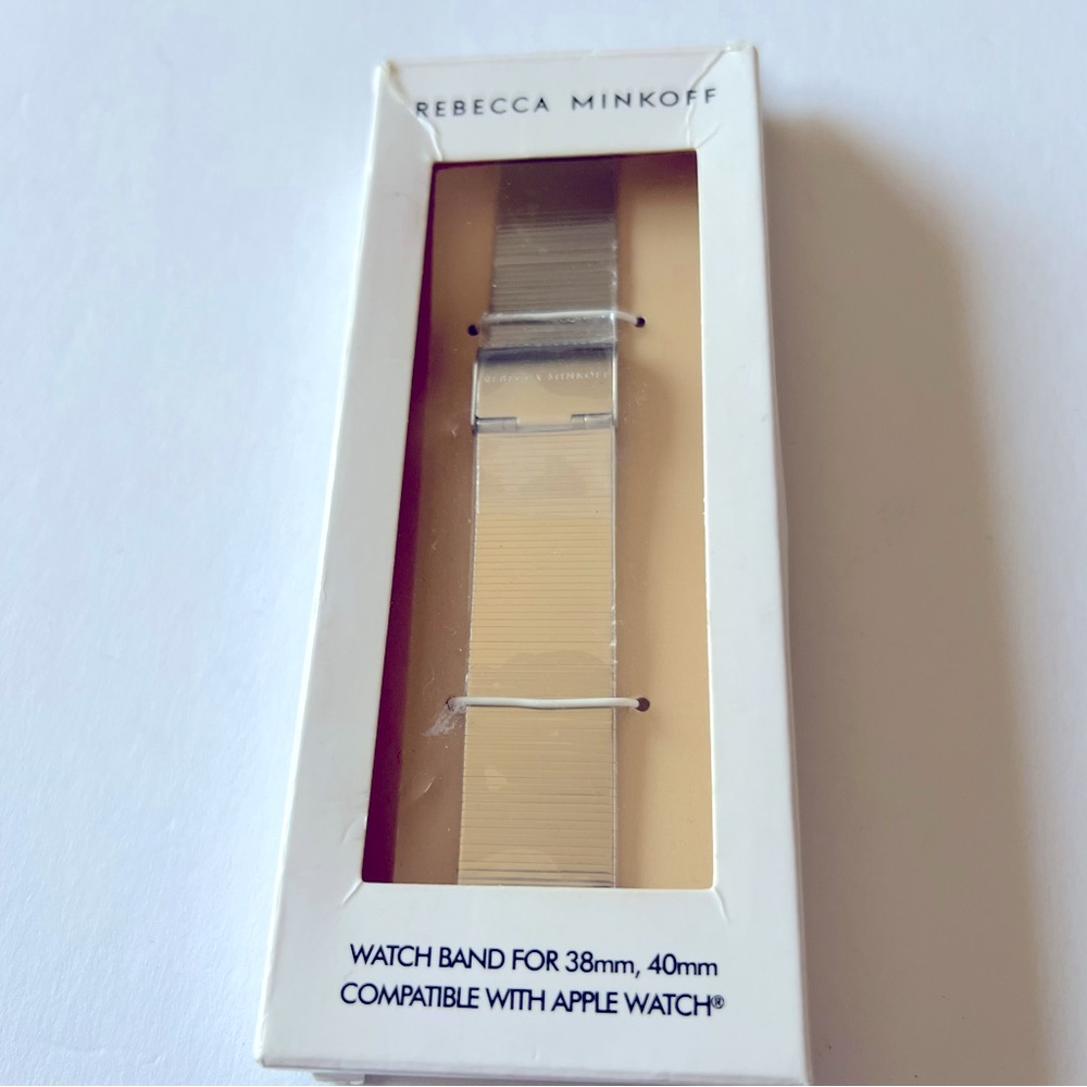 REBECCA MINKOFF SILVER SLINKY MESH APPLE WATCH BAND 20mm NWT